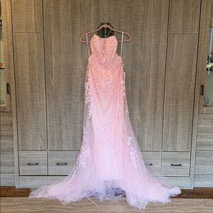 STACEES Trumpet/Mermaid Tulle Prom Dress Square Neckline With Beading Lace
